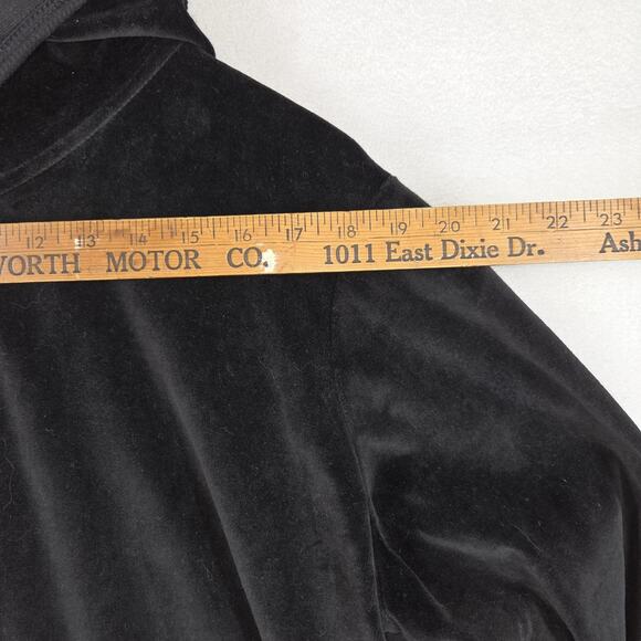 Vtg Joe Boxer Velour Jacket Womens Black XL Hooded Embellished Angel Wings NWT - Picture 7 of 11